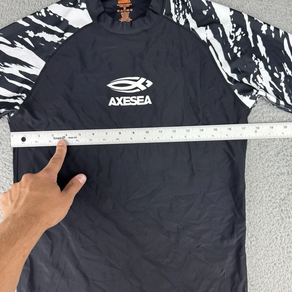 AXESEA Short Sleeve Shirt‎ Solid Sun Protection Rashguard SwimShirt UPF Men's M